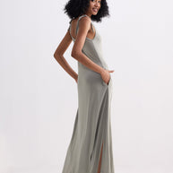Reistor Tie-Detail Maxi Dress in Light Olive
