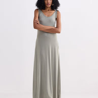 Reistor Tie-Detail Maxi Dress in Light Olive