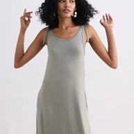 Reistor Tie-Detail Maxi Dress in Light Olive
