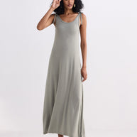 Reistor Tie-Detail Maxi Dress in Light Olive