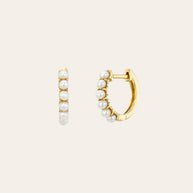 Zoe Lev Tiny Pearl Huggie Earrings