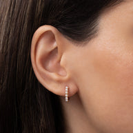 Zoe Lev Tiny Pearl Huggie Earrings