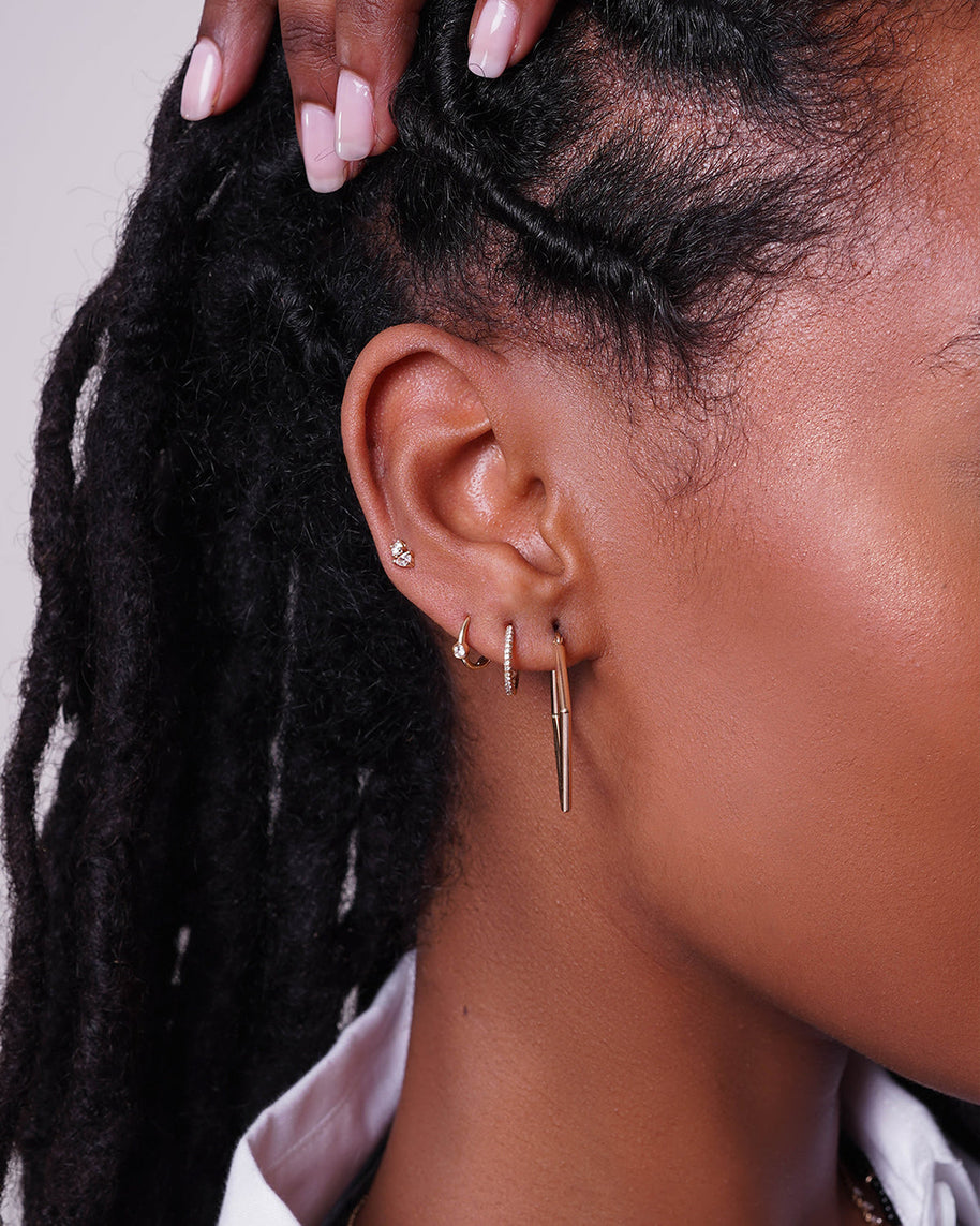 Zoe Lev Diamond Bezel Hoop Earrings