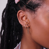 Zoe Lev Diamond Bezel Hoop Earrings