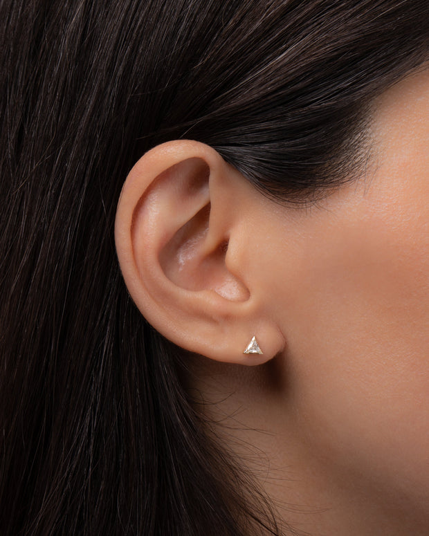 Zoe Lev Diamond Trillion Stud Earrings
