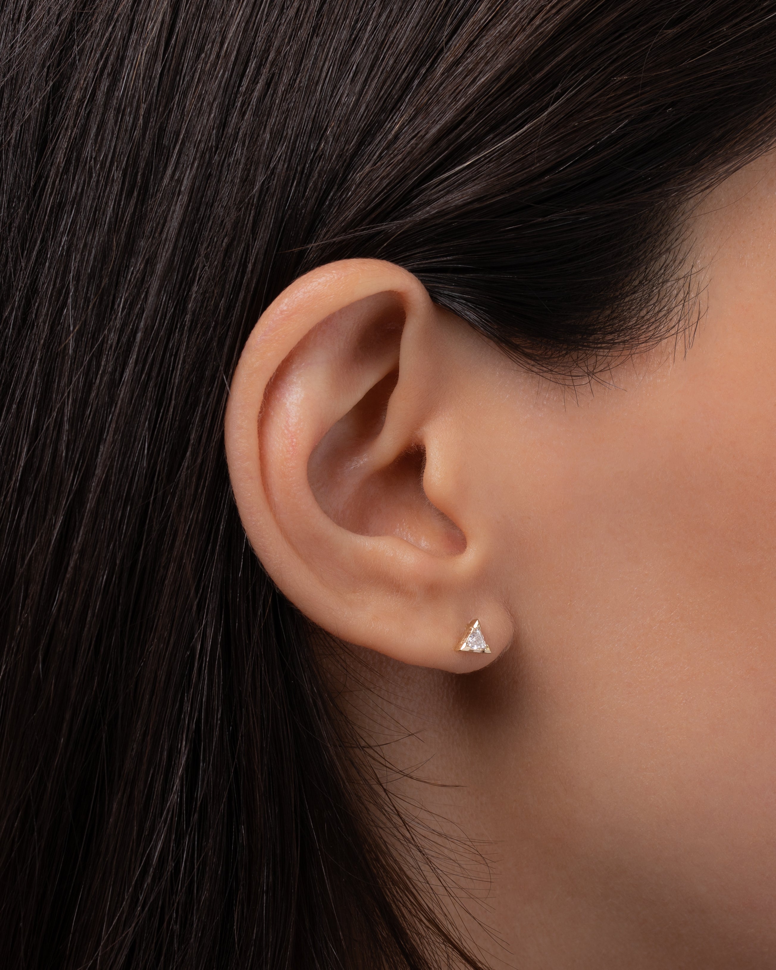 Zoe Lev Diamond Trillion Stud Earrings
