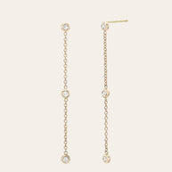 Zoe Lev Triple Bezel Diamond Drop Earrings