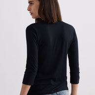 Reistor Twist Front Knit Shirt in Black