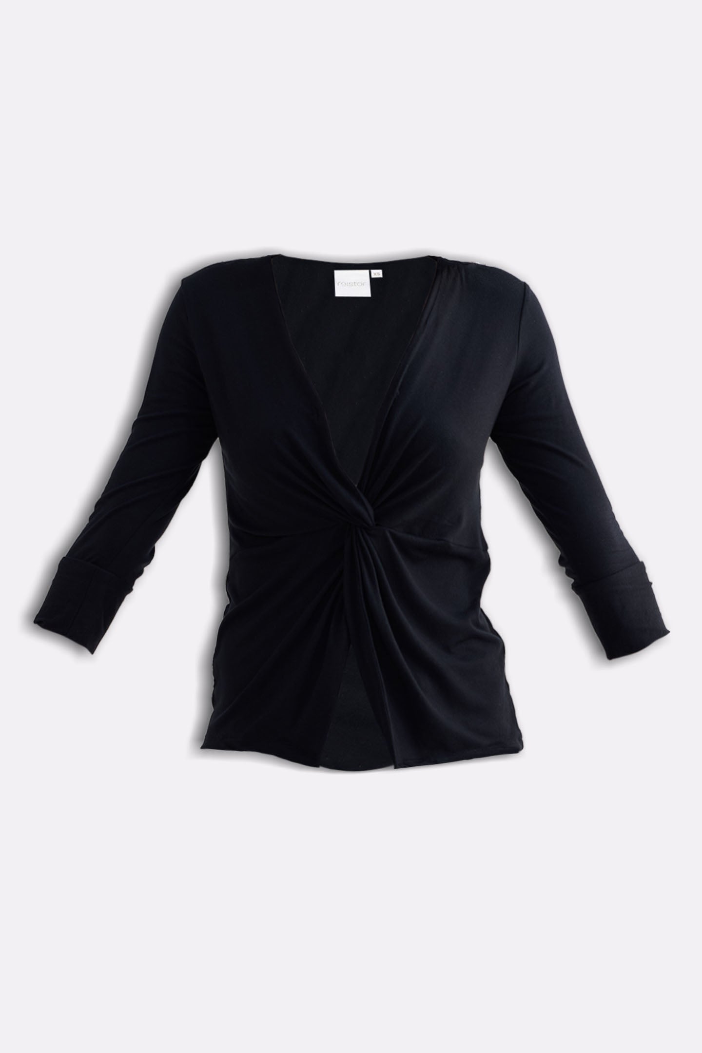 Reistor Twist Front Knit Shirt in Black