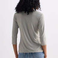 Reistor Twist Front Knit Shirt in Light Olive