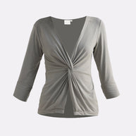 Reistor Twist Front Knit Shirt in Light Olive