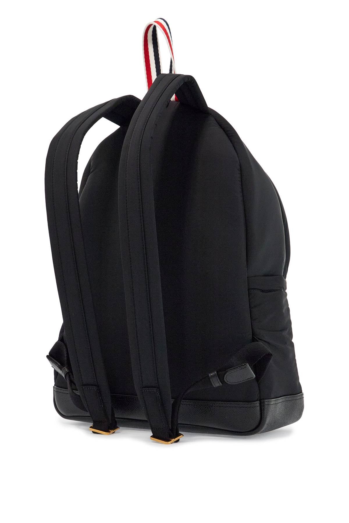 Thom Browne Black Multipocket Backpack In Polyester And Leather With Adjustable Straps