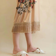 Ulivary Classic Cross-Strap Embroidery Slippers (more colors)