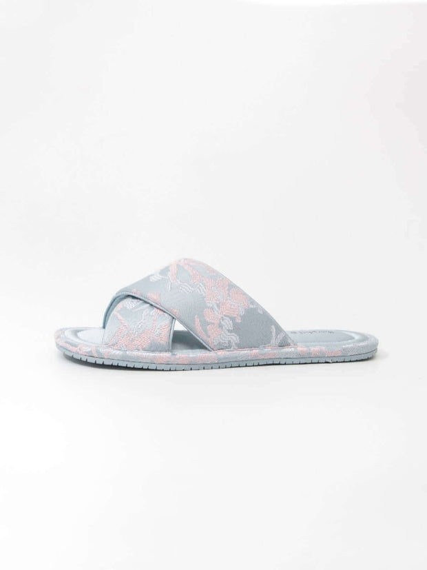 Ulivary Classic Cross-Strap Embroidery Slippers (more colors)