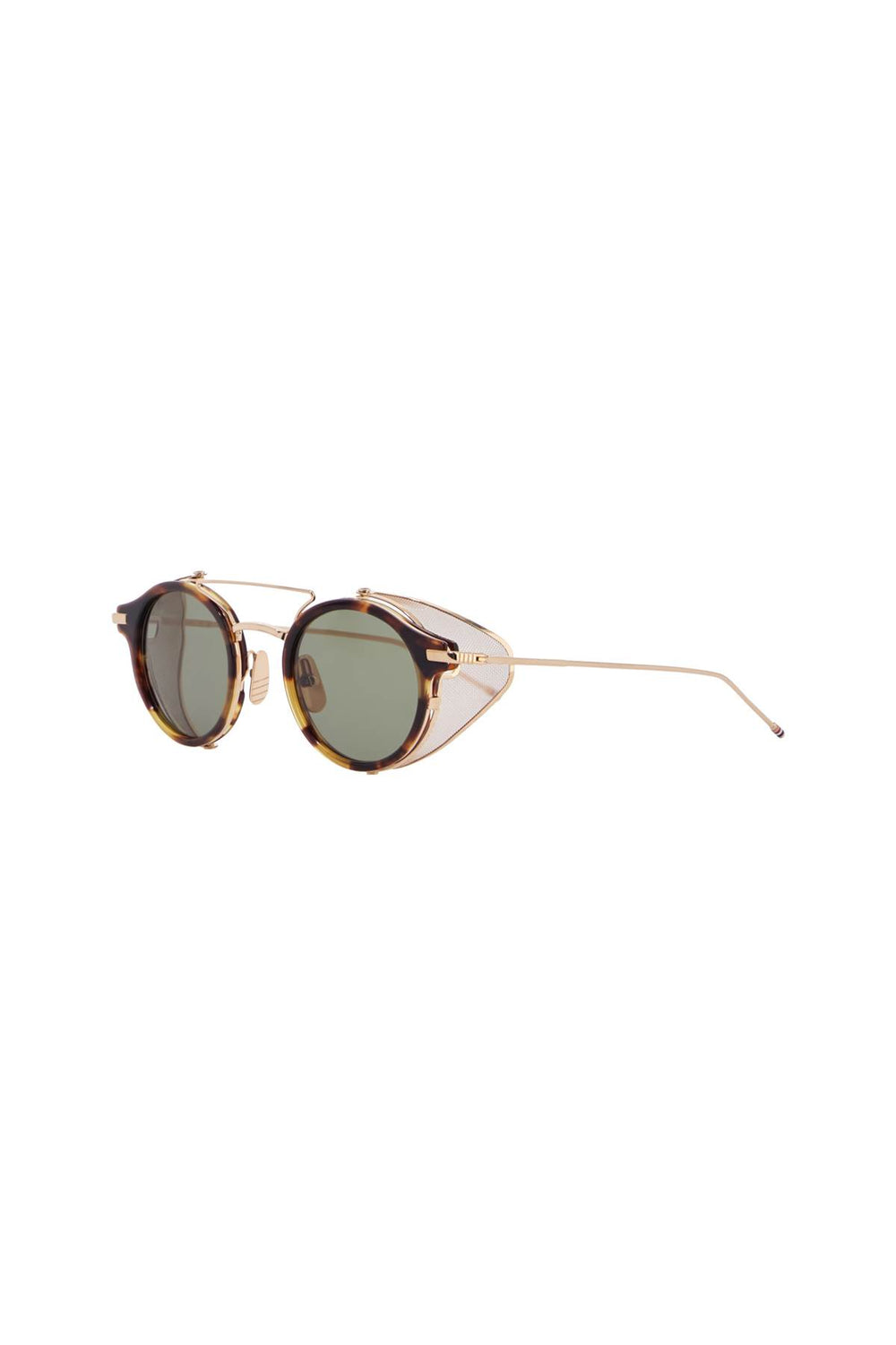 Thom Browne Round Sunglasses Titanium Acetate Tortoiseshell Green Lenses