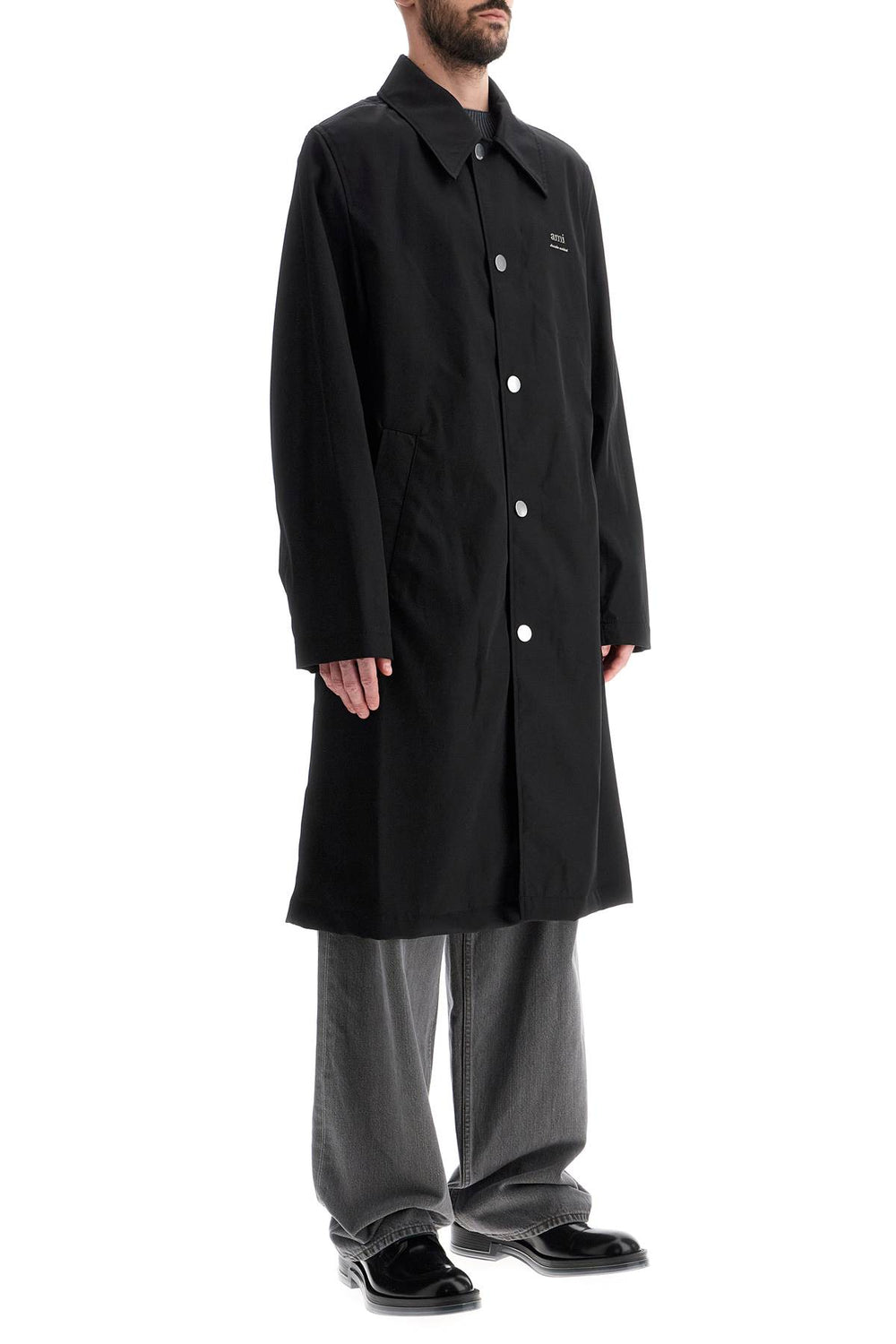 Ami Alexandre Matiussi Nylon And Cotton Car Coat