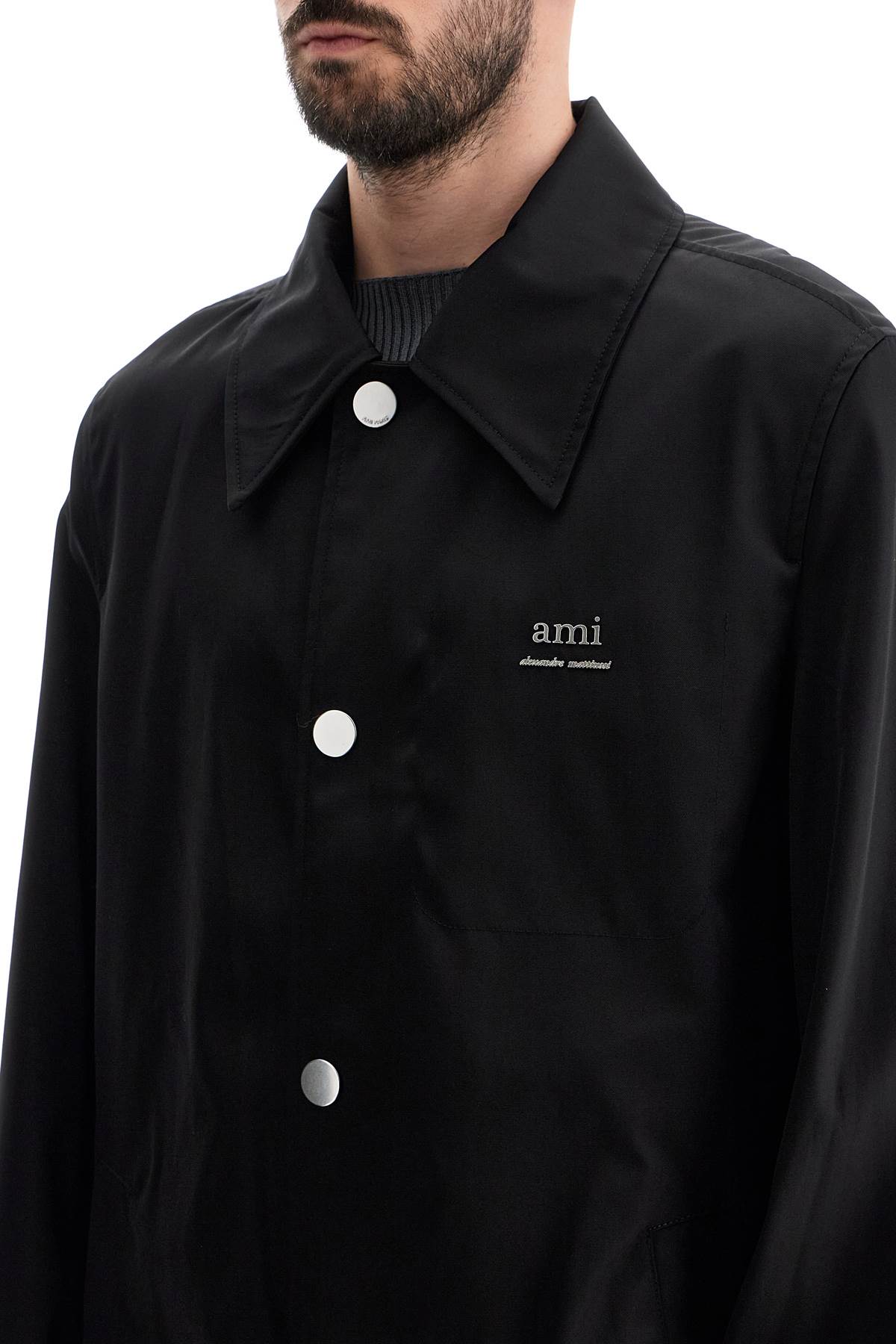 Ami Alexandre Matiussi Nylon And Cotton Car Coat