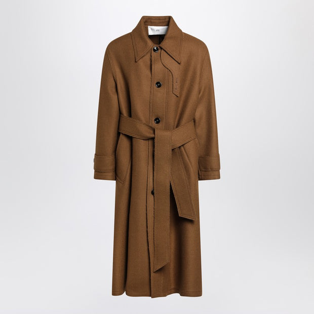 Ami Paris Hazelnut Wool Coat