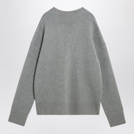Ami Paris Light Gray Wool Cardigan Ami De Coeur