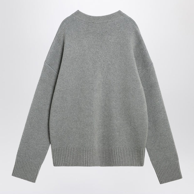Ami Paris Light Gray Wool Cardigan Ami De Coeur