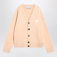 Ami Paris Light Beige Wool Cardigan Ami De Coeur