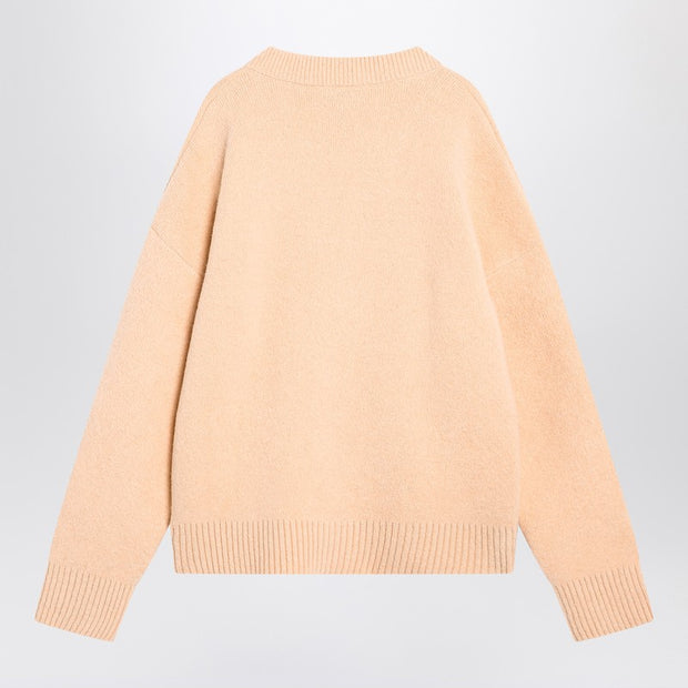 Ami Paris Light Beige Wool Cardigan Ami De Coeur