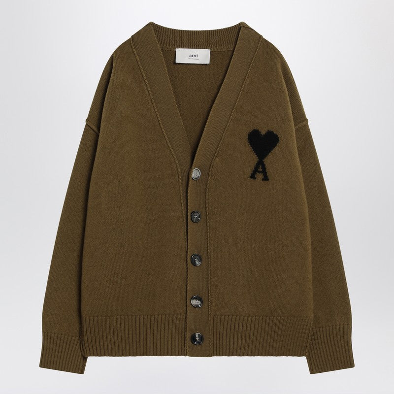 Ami Paris Ami De Coeur Bronze Cardigan