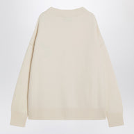 Ami Paris Ami De Coeur White Wool Cardigan