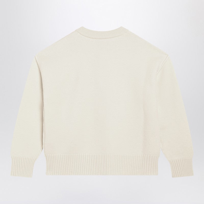 Ami Paris White Ami De Coeur Cardigan