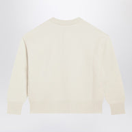 Ami Paris White Ami De Coeur Cardigan