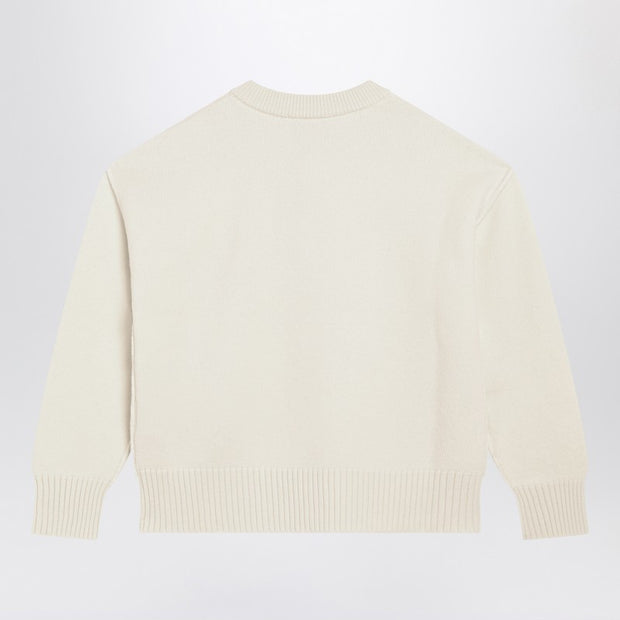 Ami Paris White Ami De Coeur Cardigan