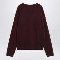Ami Paris Cherry-coloured Wool And Cashmere Sweater Ami De Coeur