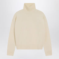 Ami Paris Ivory Ami De Coeur Turtleneck Sweater