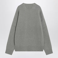 Ami Paris Grey Wool Blend Sweater Ami De Coeur