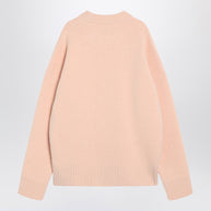 Ami Paris Powder Pink Wool Blend Sweater Ami De Coeur