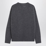 Ami Paris Grey Ami De Coeur Wool Sweater