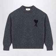 Ami Paris Dark Grey Ami De Coeur Sweater