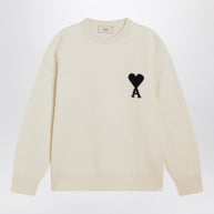 Ami Paris White Ami De Coeur Sweater