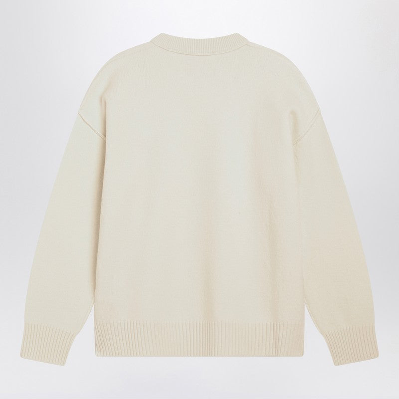Ami Paris White Ami De Coeur Sweater