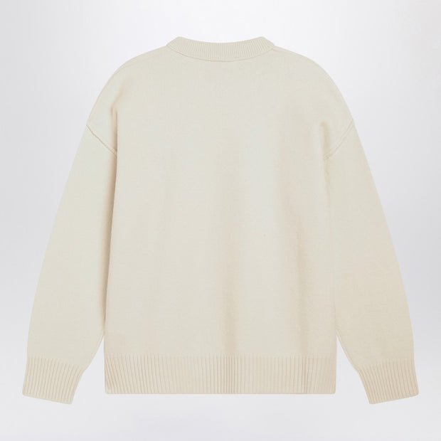 Ami Paris White Ami De Coeur Sweater