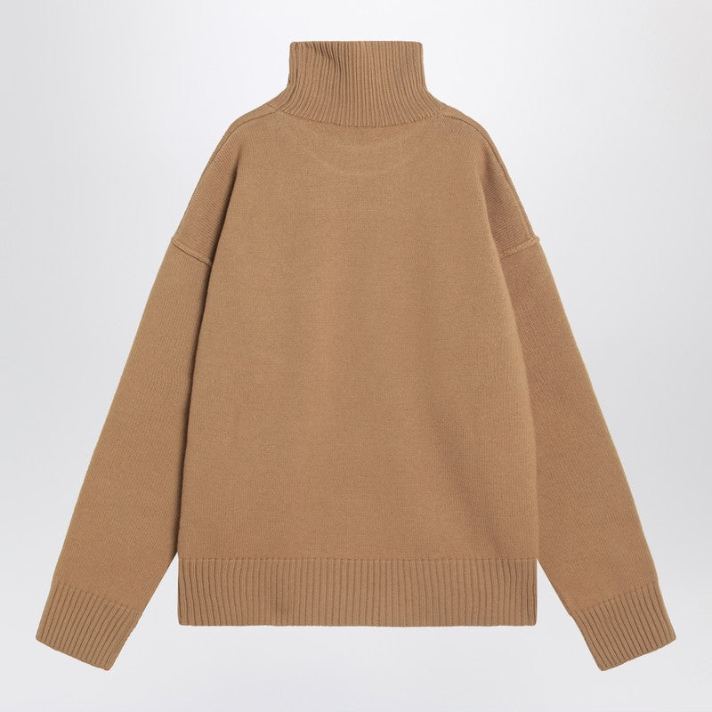 Ami Paris Camel Ami De Coeur Turtleneck Sweater
