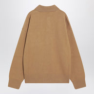 Ami Paris Camel-coloured Ami De Coeur Polo Sweater