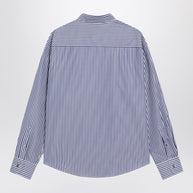 Ami Paris Ami De Coeur Striped Shirt In White And Blue