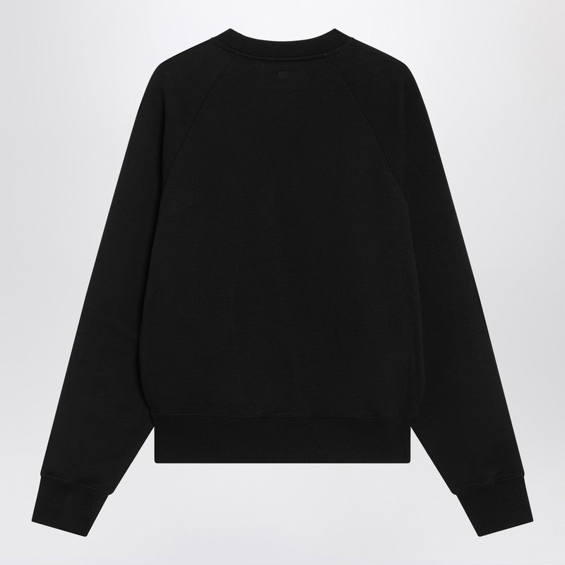 Ami Paris Black Ami De Coeur Crew Neck Jumper