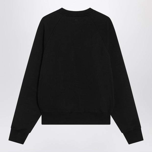 Ami Paris Black Ami De Coeur Crew Neck Jumper