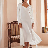 Ulivary Elegant Robe Dress & Pajama Set Bridal