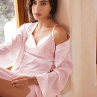 Ulivary Pink Robe Dress Set