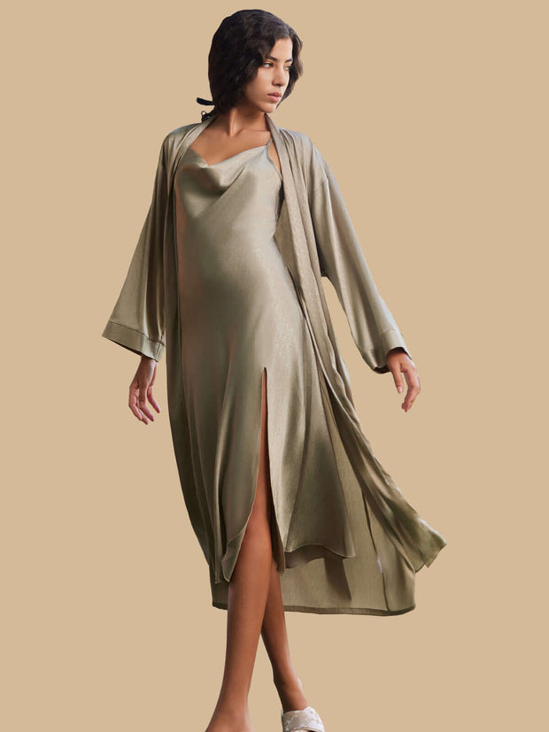Ulivary Bridal Robe And Dress Pajama Set