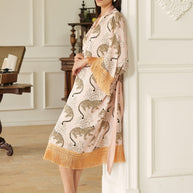 Ulivary Pink Leopard Tassel Kimono Robe