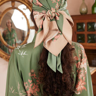 Ulivary Short Kimono Robe Olive